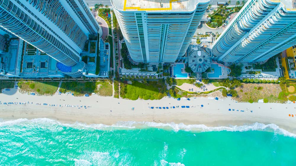 Aerial view of Sunny Isles Beach, Miami