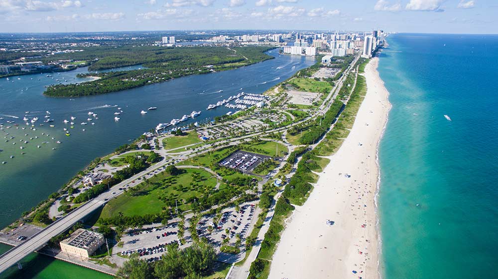 Haulover park from above