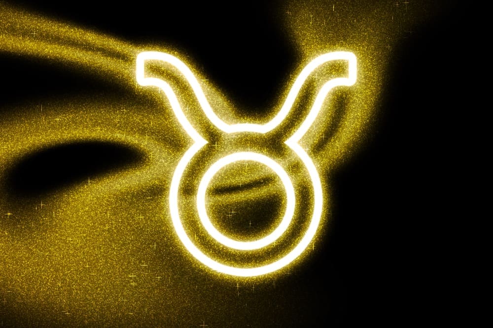 Taurus Zodiac Sign in Gold Glitter: Horoscope and Astrology