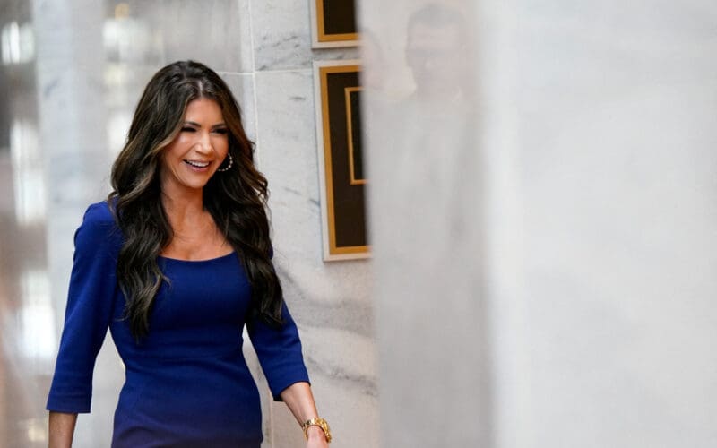 Homeland security secretary nominee Kristi Noem at the U.S. Capitol in Washington