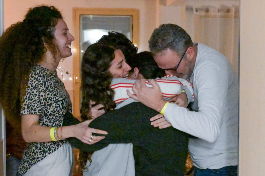 Released hostages arrive at Sheba Medical Center in Ramat Gan