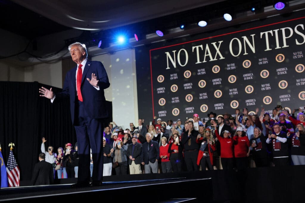 U.S. President Trump attends an event about the economy, in Las Vegas