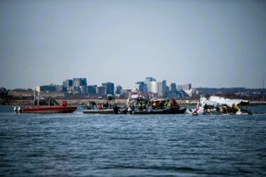 Coast Guard response teams at the scene on January 30