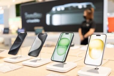 Apple launch new smartphone iPhone 15 Series. Comparing and testing the new iPhone 15 as well as iPhone 15 Pro max, Pro, Plus and iPhone 15 in a Store