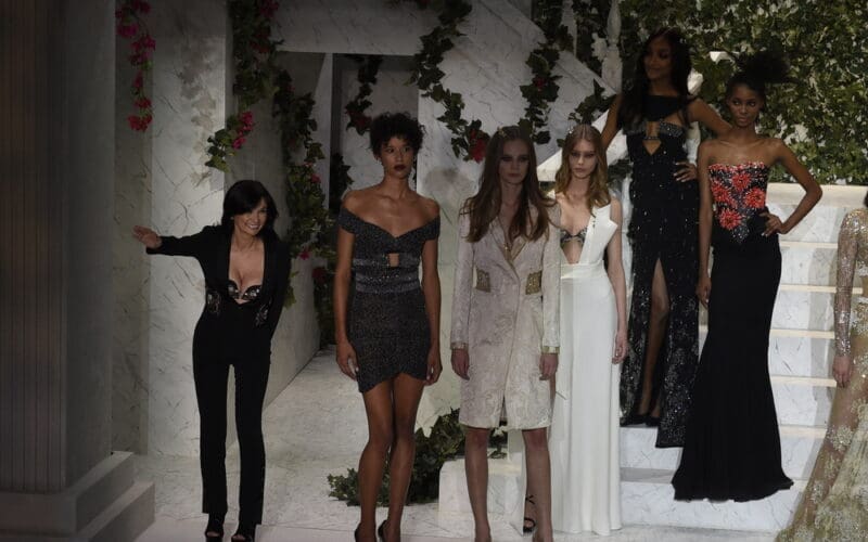 Designer Julia Haart acknowlegdes the applause of the audience after the La Perla fashion show FallWinter 2017-2018 Ready To Wear Show on February 9, 2017 in New York City