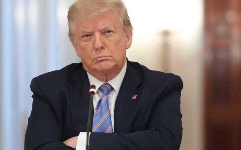 Donald Trump participates in an event with students and administrators about how to safely re-open schools during the novel coronavirus pandemic in the East Room at the White House July 07, 2024