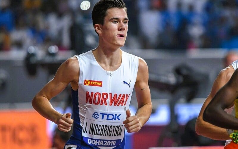 Jakob Ingebrigtsen at the 2019 World Athletics Championships in Doha By Erik van Leeuwen