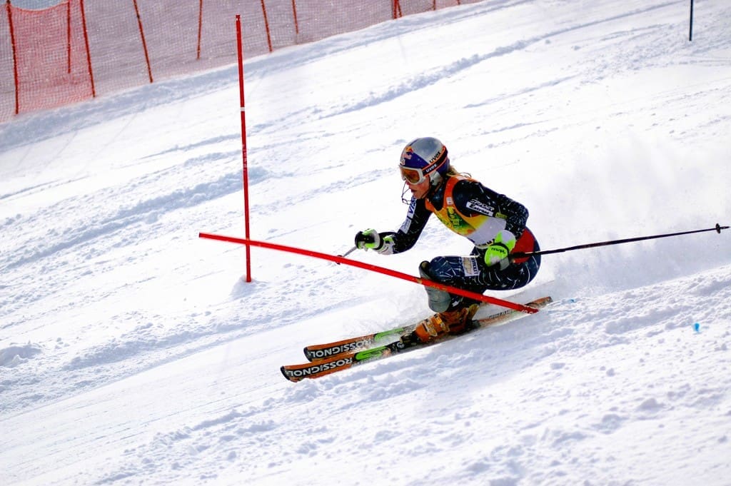 Lindsey Kildow during a slalom race in Aspen in November 2006