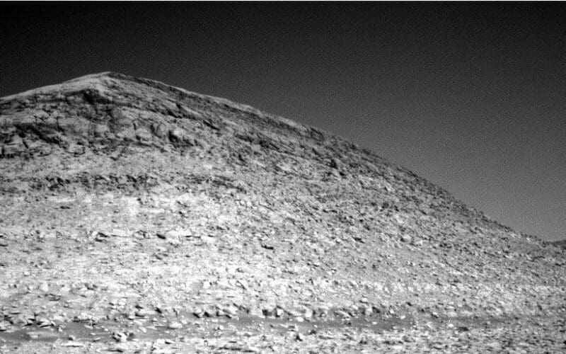 NASA's Mars rover Curiosity captured this image of the Texoli butte, a Martian landmark about 525 feet (160 meters) tall, with many layers that scientists are studying to learn more about the formation of this region of the Red Planet.