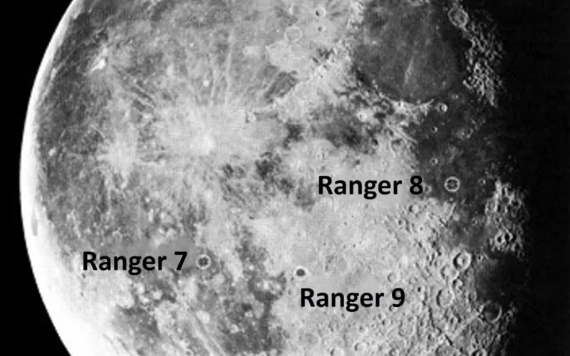 Impact sites of Rangers 7, 8, and 9.