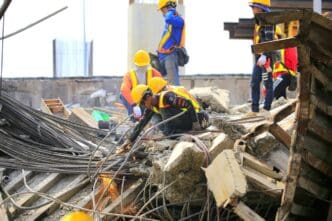 Mandalay, Myanmar - 28 Mar 2025. An earthquake hit the city center, causing buildings to collapse. Rescuers are helping the injured. By Shutterstock.com - Somkanae Sawatdinak
