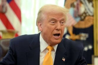 US President Donald Trump speaks from the Oval Office of the White House in Washington, DC, on March 7, 2025.