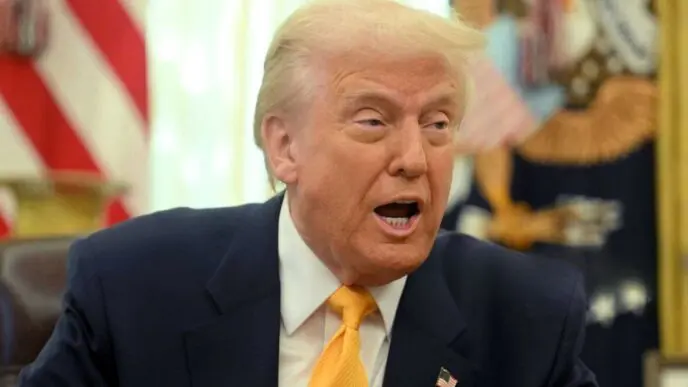 US President Donald Trump speaks from the Oval Office of the White House in Washington, DC, on March 7, 2025.