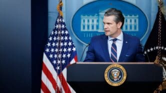 WASHINGTON – Jan 30, 2025. Pete Hegseth, speaks at a White House press briefing after a Black Hawk helicopter collided with American Airlines flight 5342 by DCA airport. By Shutterstock - Joshua Suko