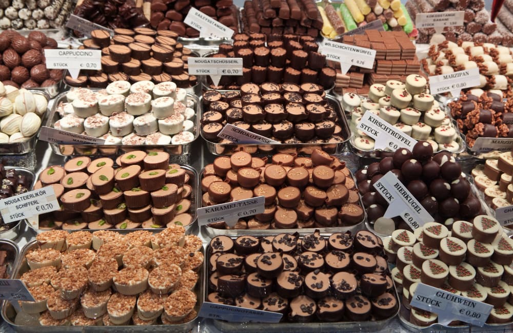 Chocolate and sweets display
