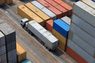 Container operation in port series