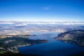 High angle shot of Lake Zug in Switzerland
