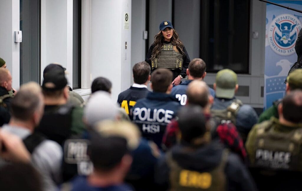 Secretary Noem leading an ICE raid on illegal immigrants in New York City, 2025