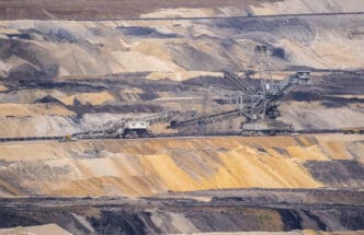 Wide-angle view of machinery at a rare earth mine