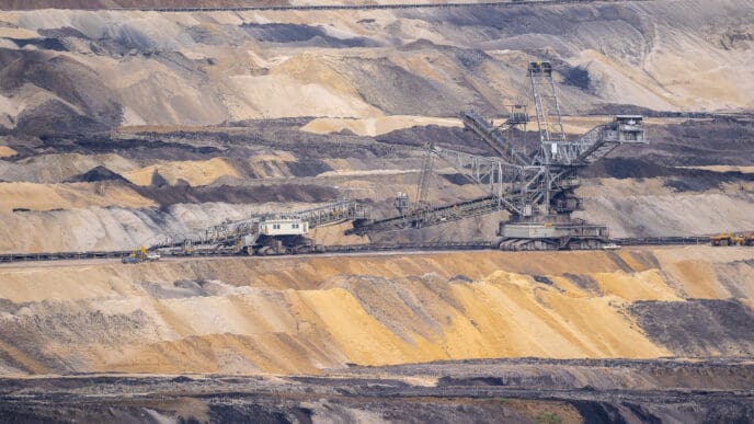 Wide-angle view of machinery at a rare earth mine